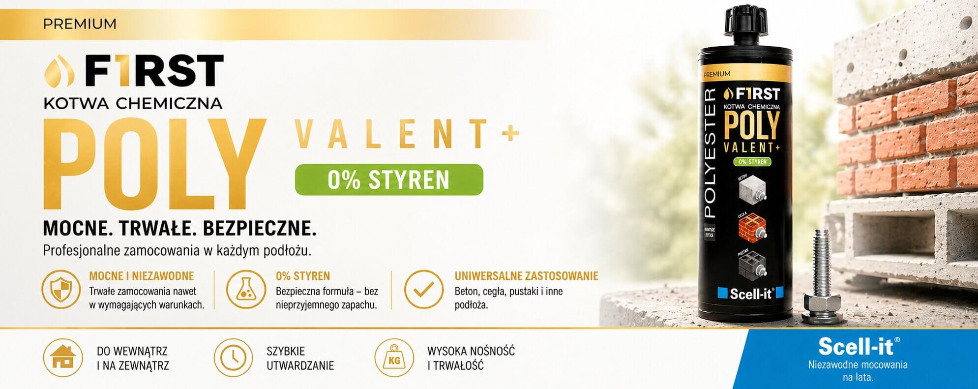 Kotwa chemiczna poliestrowa bez styrenu F1rst Scell-it 410 ml